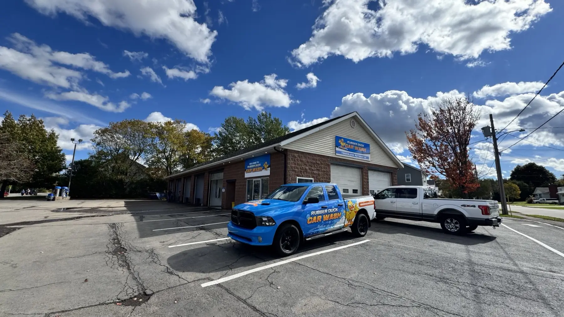 The Sussex Rubber Duck Car Wash on Main Street, with a Rubber Duck branded pickup parked out front